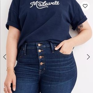 Madewell high rise skinny jeans dark wash button fly